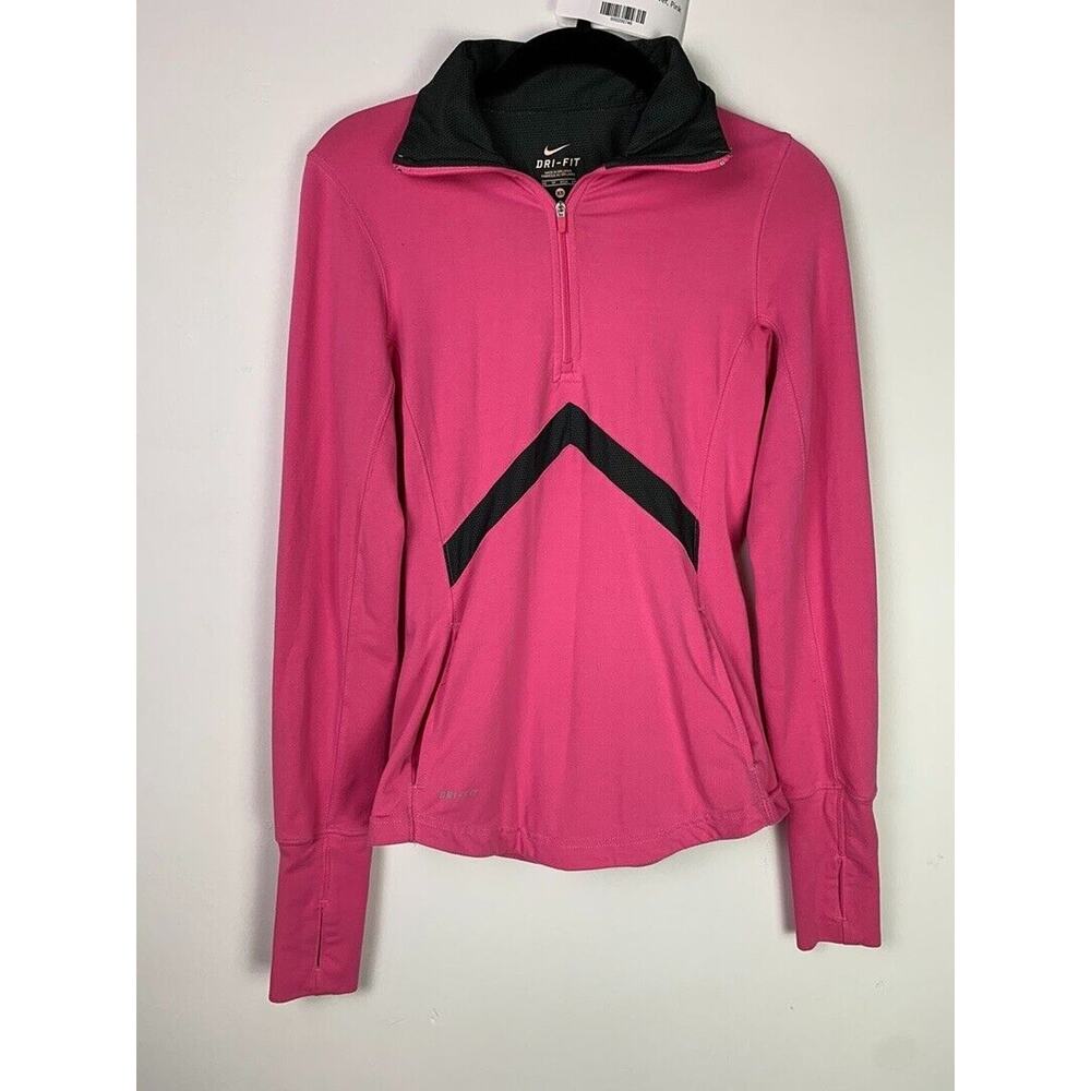 Nike Womens Pink Dri-Fit Half-Zip Pullover Top XS